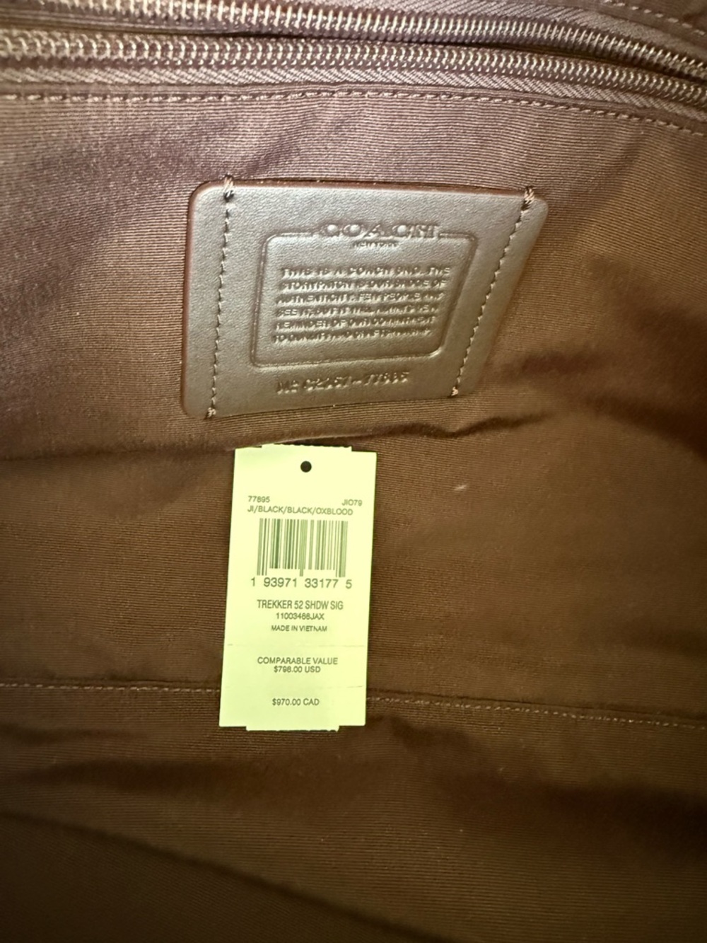 Coach Trekker 52" Signature Canvas Luggage - Black Cooper - Picture 11 of 12